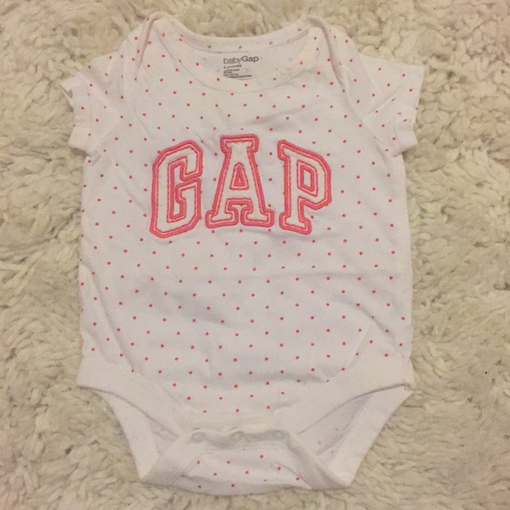 Pink polka dot Baby Gap Onesie